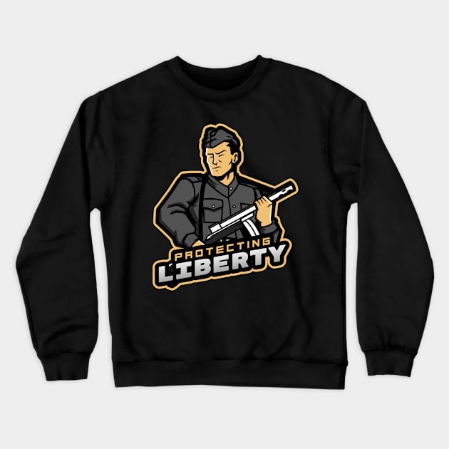 The Man With A Rifle Crewneck Sweatshirt by Mega Tee Store